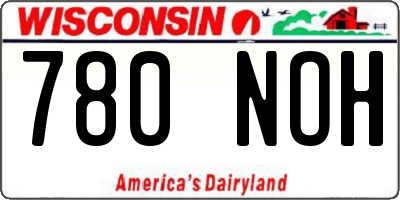 WI license plate 780NOH