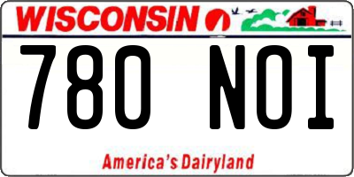 WI license plate 780NOI