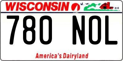WI license plate 780NOL