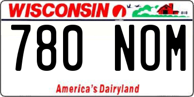 WI license plate 780NOM