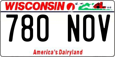 WI license plate 780NOV