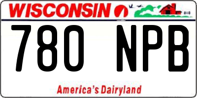 WI license plate 780NPB