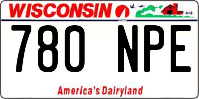 WI license plate 780NPE