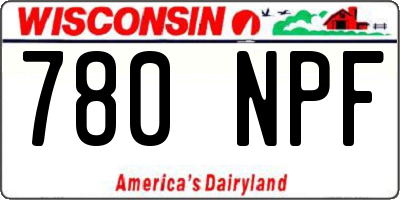 WI license plate 780NPF
