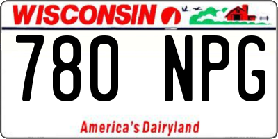WI license plate 780NPG