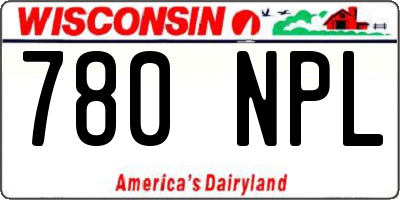 WI license plate 780NPL