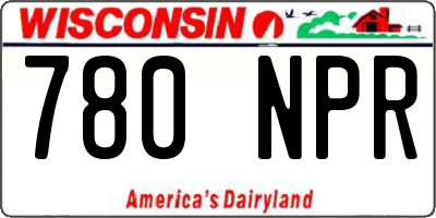 WI license plate 780NPR
