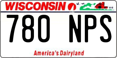 WI license plate 780NPS