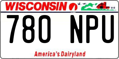 WI license plate 780NPU