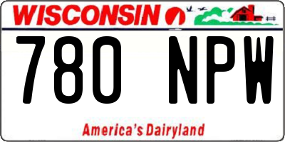 WI license plate 780NPW
