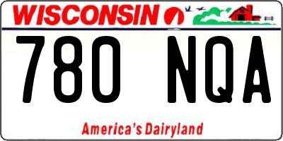 WI license plate 780NQA