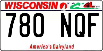 WI license plate 780NQF