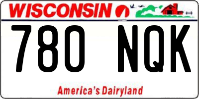 WI license plate 780NQK