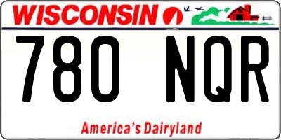 WI license plate 780NQR