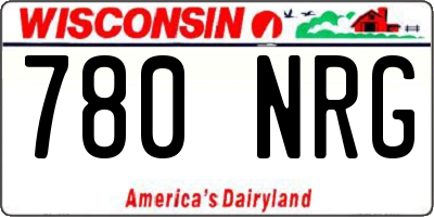 WI license plate 780NRG