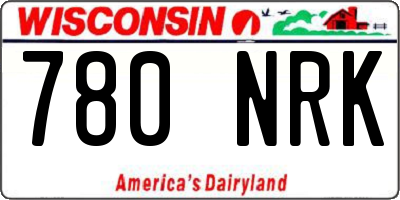 WI license plate 780NRK