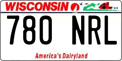 WI license plate 780NRL