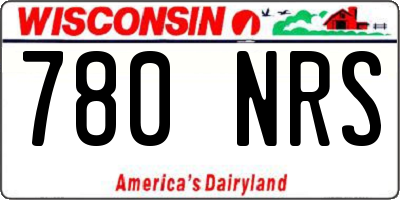 WI license plate 780NRS