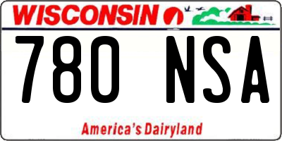 WI license plate 780NSA