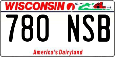 WI license plate 780NSB