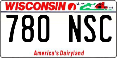 WI license plate 780NSC