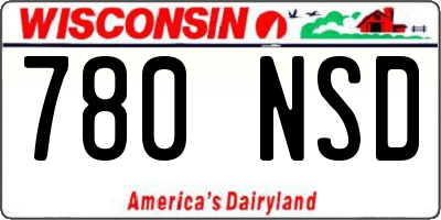WI license plate 780NSD