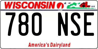 WI license plate 780NSE