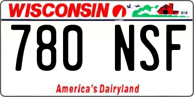 WI license plate 780NSF
