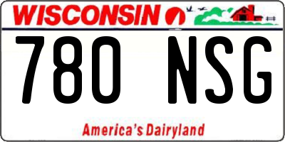 WI license plate 780NSG