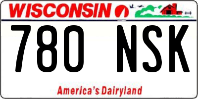 WI license plate 780NSK