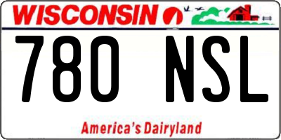WI license plate 780NSL