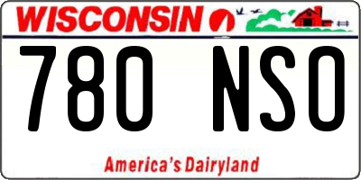 WI license plate 780NSO