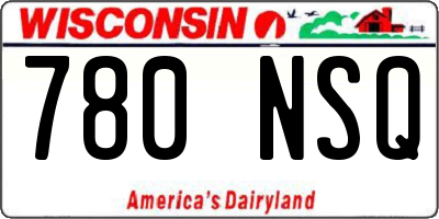 WI license plate 780NSQ