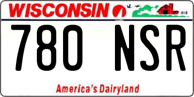 WI license plate 780NSR