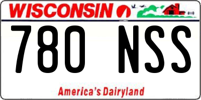 WI license plate 780NSS
