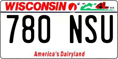 WI license plate 780NSU