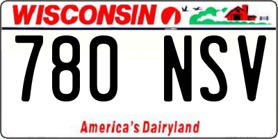 WI license plate 780NSV