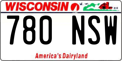 WI license plate 780NSW
