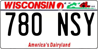 WI license plate 780NSY