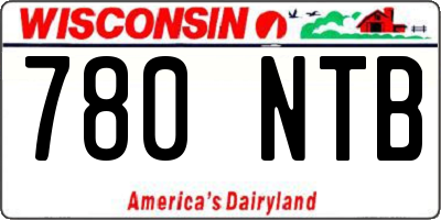 WI license plate 780NTB