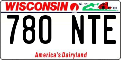 WI license plate 780NTE
