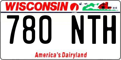 WI license plate 780NTH