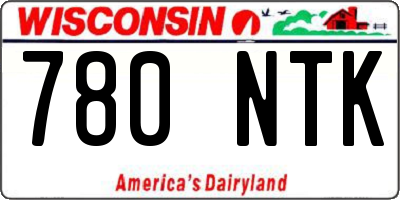 WI license plate 780NTK