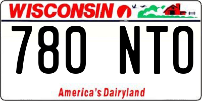 WI license plate 780NTO
