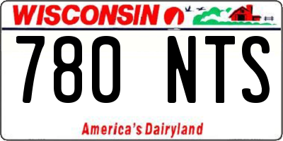 WI license plate 780NTS