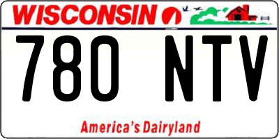 WI license plate 780NTV