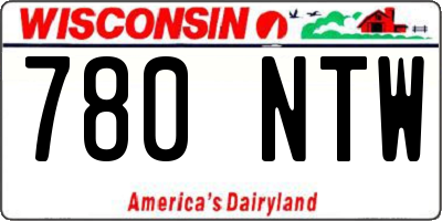 WI license plate 780NTW