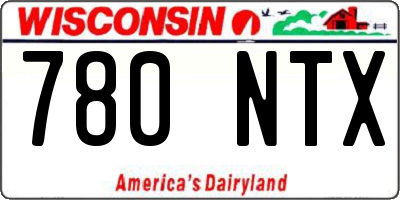 WI license plate 780NTX