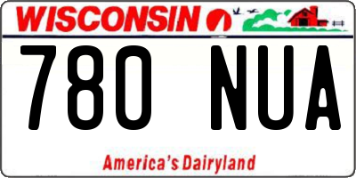 WI license plate 780NUA