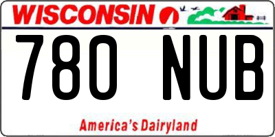 WI license plate 780NUB